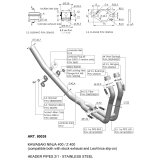 80038 Header Pipes KAWASAKI NINJA 400 (18-23), NINJA 500/SE (24-26), Z 400 (19-23), Z 500/SE (24-26)