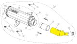 L-Y3SO3 Nerezová spojovacia rúrka Yamaha CZD 300 A (21-22), MW 125 (21), MW 300 (21-24)