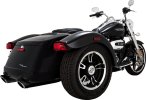 46796 Výfukové koncovky Twin Slash Round čierna, Harley-Davidson Touring (17-25)