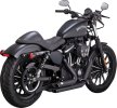 47329 Kompletný výfuk Shortshots Staggered čierna, Harley-Davidson Sportster (14-22)