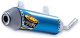 025214 Výfuková koncovka Powercore 2.1 Shorty titán, modrý elox, Husqvarna TC 250 (17-18), TE 250 (17-18) a ďalšie