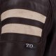 Kožená bunda Stripe brown / beige