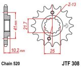 JTF 308-14 Suzuki/Yamaha/Honda/Aprilia/Derbi