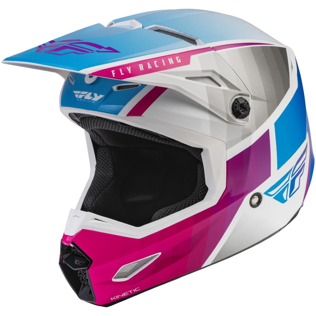 MX přilba FLY Racing KINETIC Drift růžová/bílá/modrá XL (61/62)