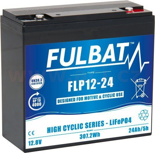 Lithiová moto baterie Fulbat FLP12-24 (12,8V/24Ah-307Wh) univerzálna
