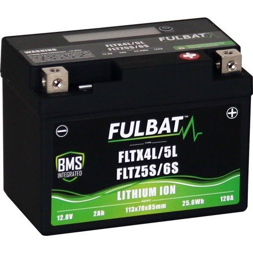 Lithiová moto baterie Fulbat FLTX4L/5L FLTZ5S/6S (12,8V/2Ah-120A) univerzálna