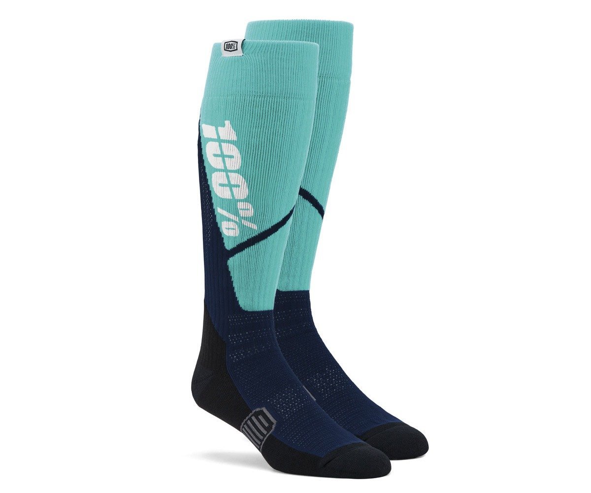 100% Ponožky Torque MX Grey/Blue S/M