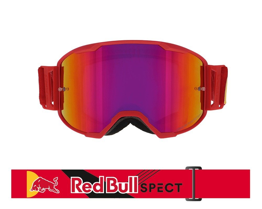 Red Bull MX brýle STRIVE Matt Red - fialové plexi