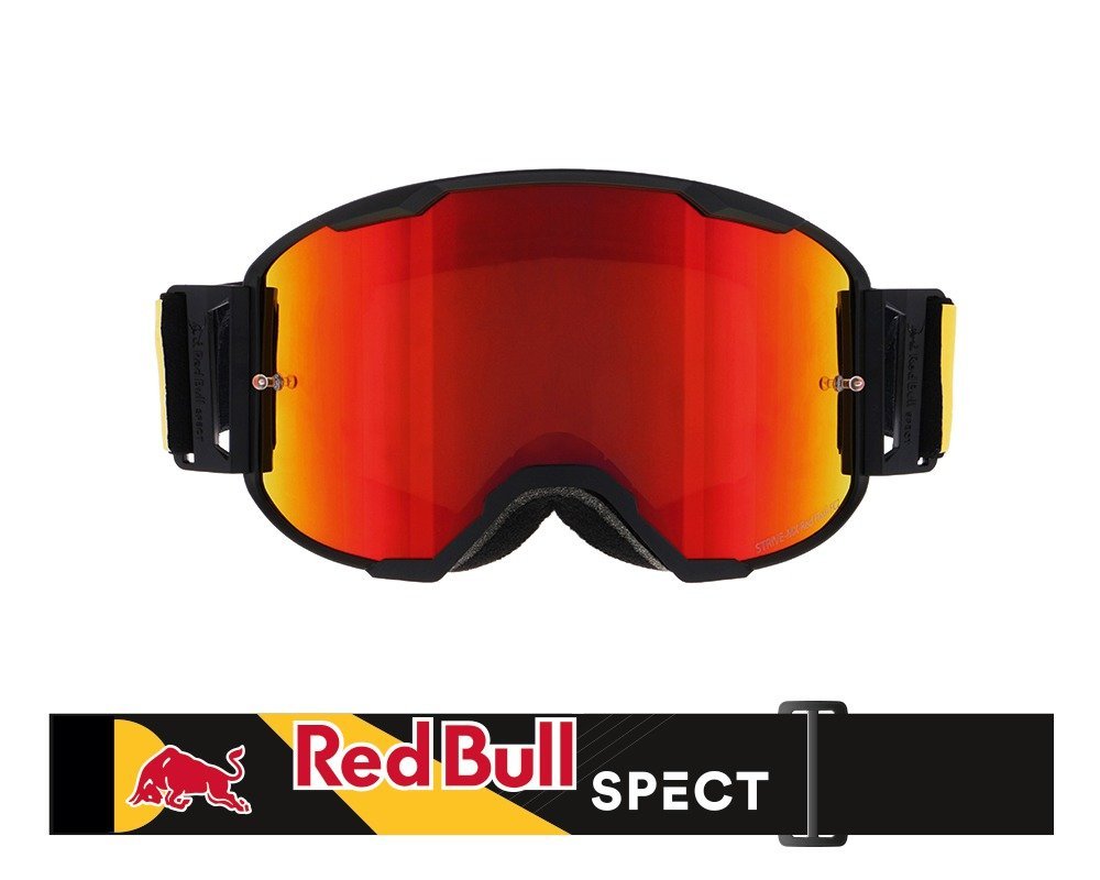 Red Bull MX brýle STRIVE Matt Black - červené + čiré plexi